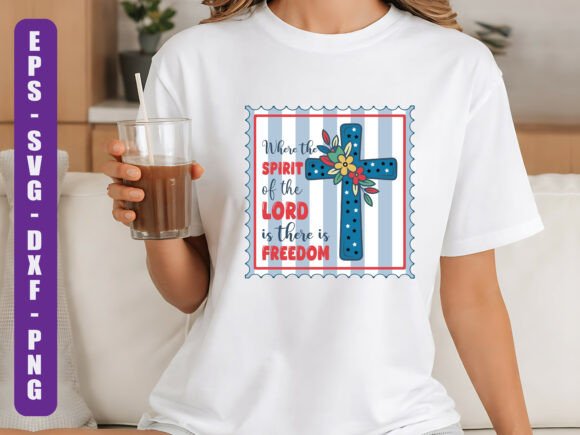 Christian Freedom Cross Design: T-Shirt Graphics for Branding