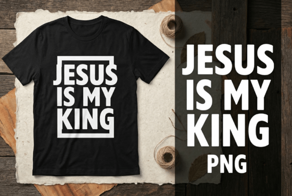 Jesus is My King Christian Typography: T-Shirt Designs & Graphics