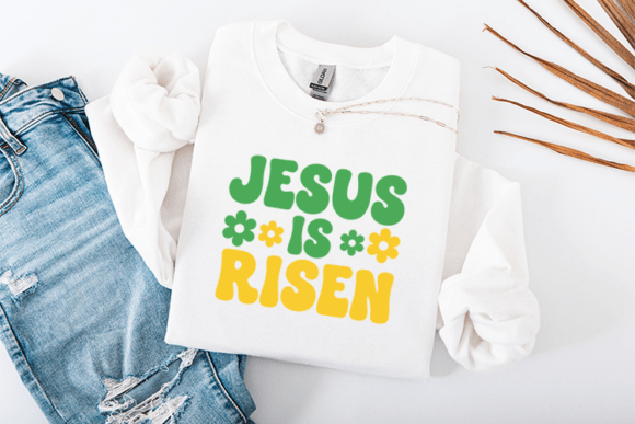 Jesus is Risen Retro Easter Christian Graphics and T-Shirt Designs Review