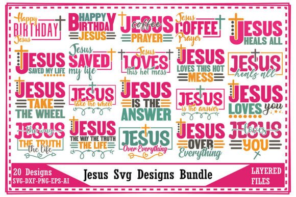 Jesus Svg Designs Bundle: Faith Graphics for T-Shirt Design Projects